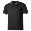 Pro Company Polo Shirt With Red And White Stripes Black