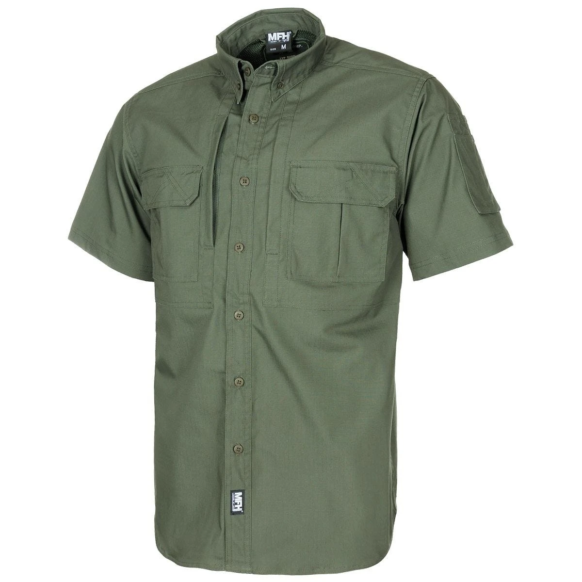 MFH Short Sleeved Teflon Coated Ripstop Attack Shirt OD Green 1 MFH Short Sleeved Teflon Coated Ripstop Attack Shirt OD Green