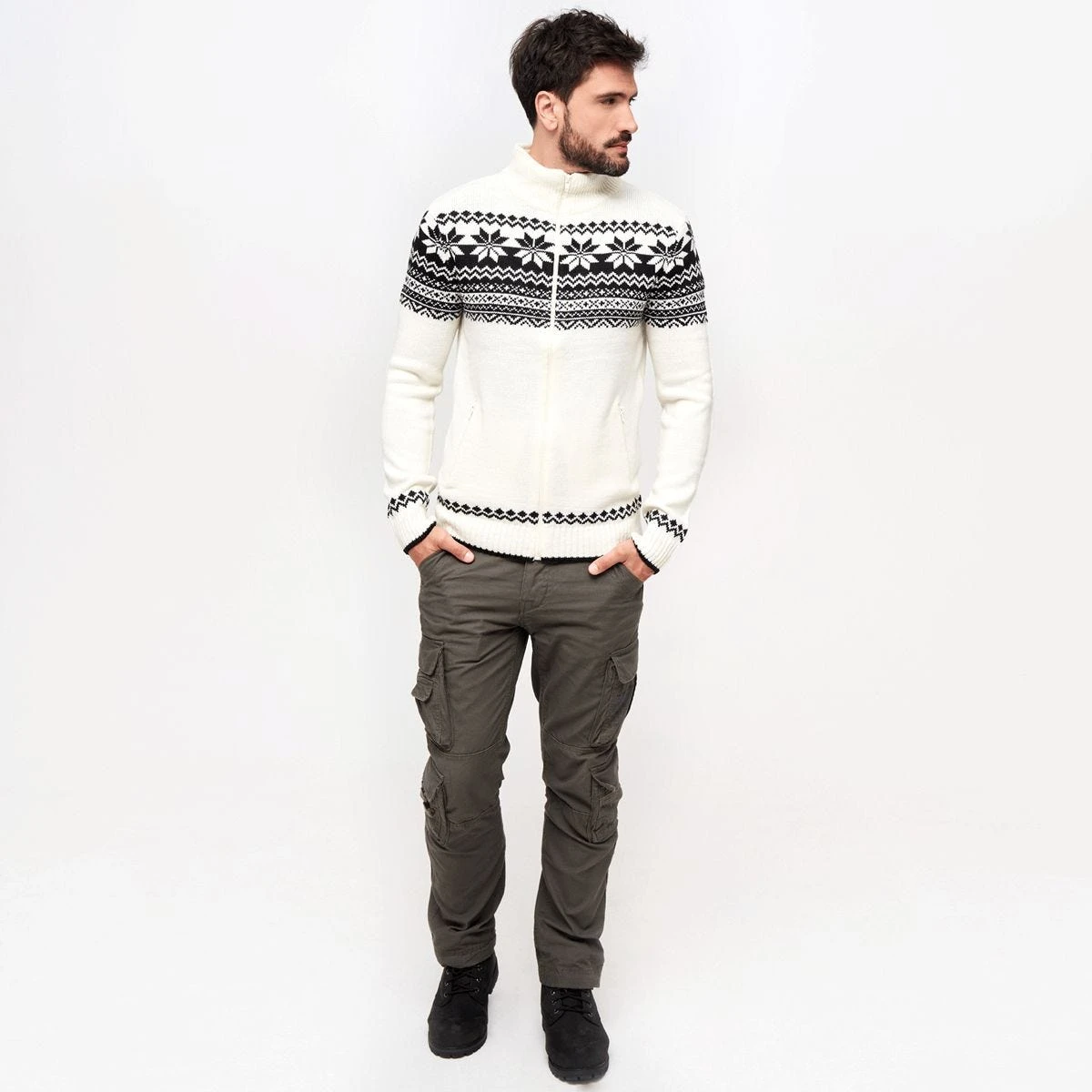 Brandit Cardigan Norweger White 4 Brandit Cardigan Norweger White - Image 4