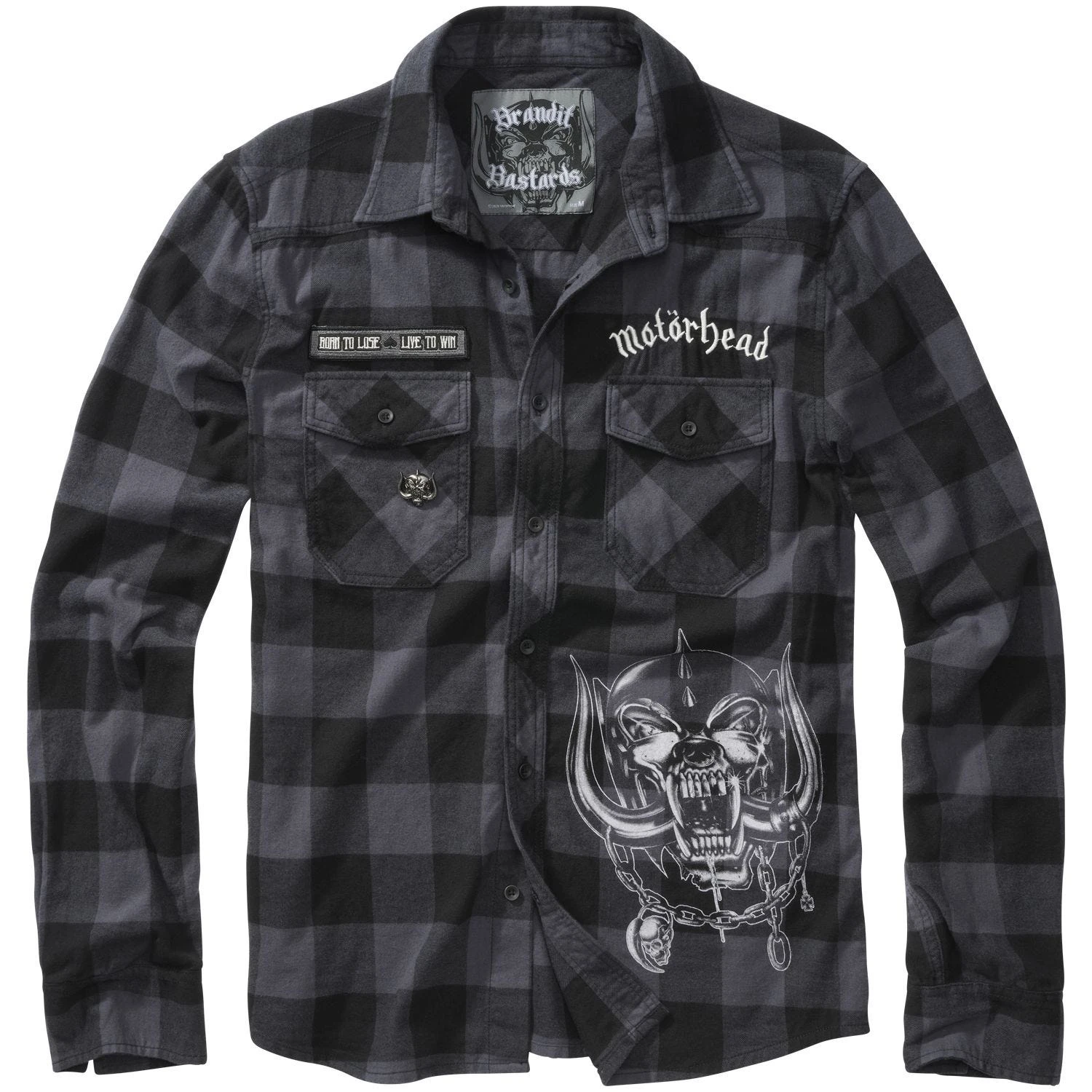 Brandit Motörhead Checkshirt Black-Gray 1 Brandit Motörhead Checkshirt Black-Gray