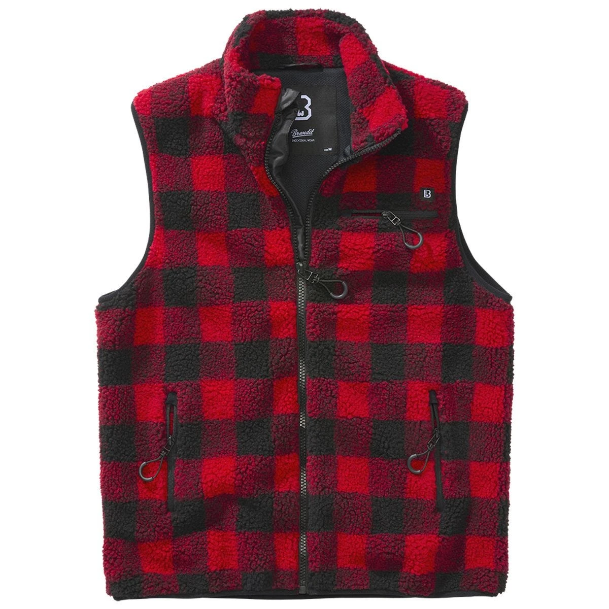 Brandit Teddyfleece Worker Vest Red/Black 1 Brandit Teddyfleece Worker Vest Red/Black