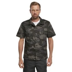 Brandit US Shirt Ripstop Short Sleeve Dark Camo -Condo Clothing Shop Brandit US Shirt Ripstop Short Sleeve Dark Camo 3 2