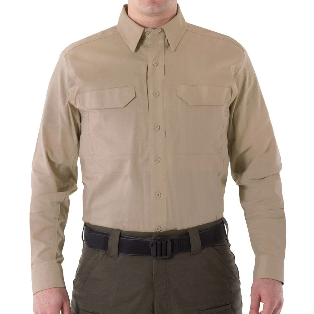 First Tactical Men's V2 Long Sleeve Tactical Shirt Khaki 1 First Tactical Men's V2 Long Sleeve Tactical Shirt Khaki