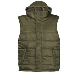 MFH Lined Vest With A Detachable Hood OD Green