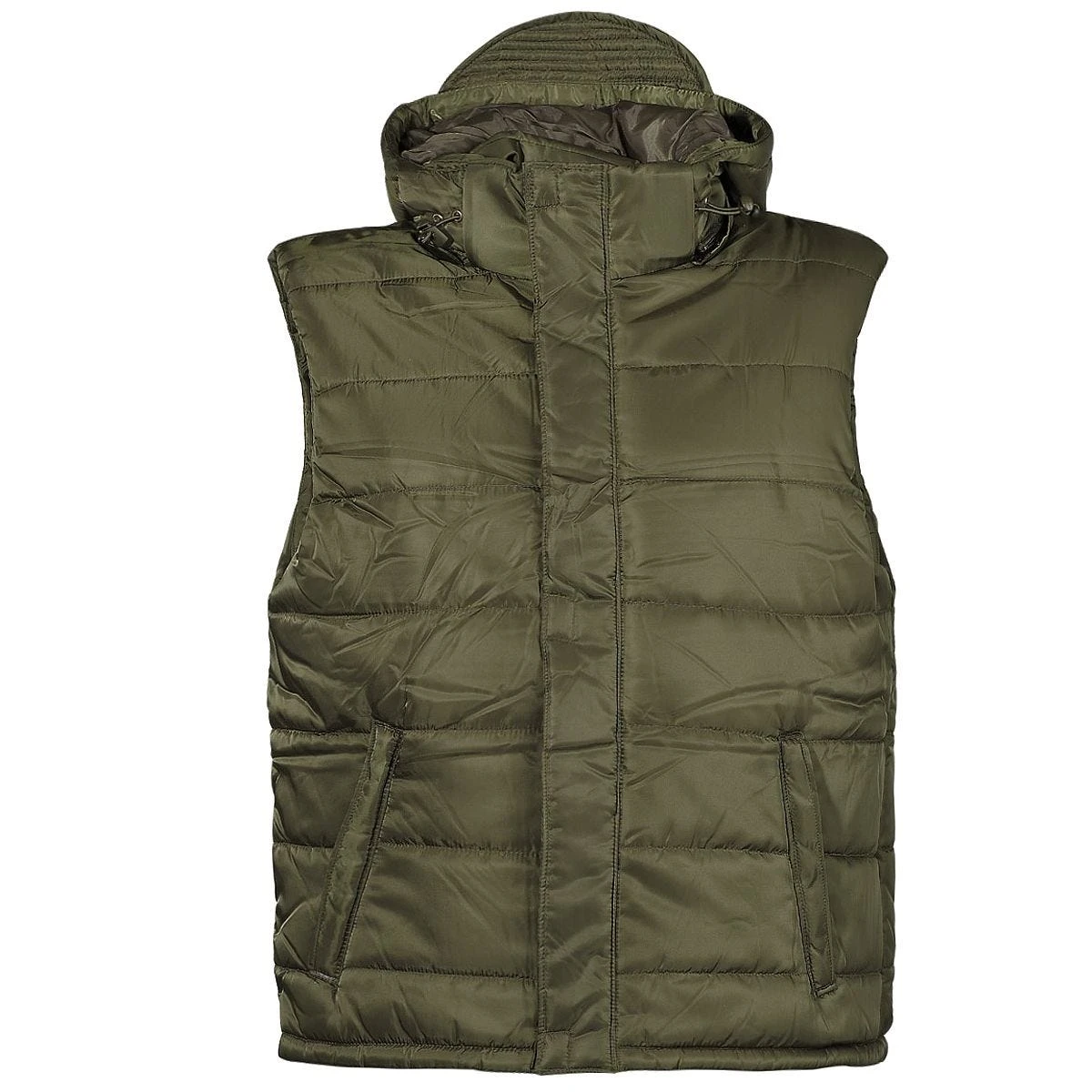 MFH Lined Vest With A Detachable Hood OD Green 1 MFH Lined Vest With A Detachable Hood OD Green