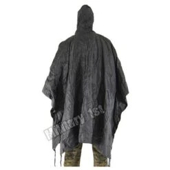 Waterproof Poncho Ripstop Black -Condo Clothing Shop poncho black 2 1